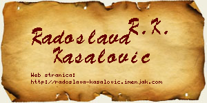 Radoslava Kasalović vizit kartica